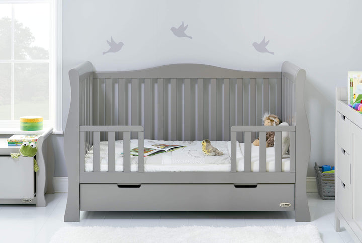 OBABY Cot Beds Obaby Stamford Luxe Cot Bed - Warm Grey