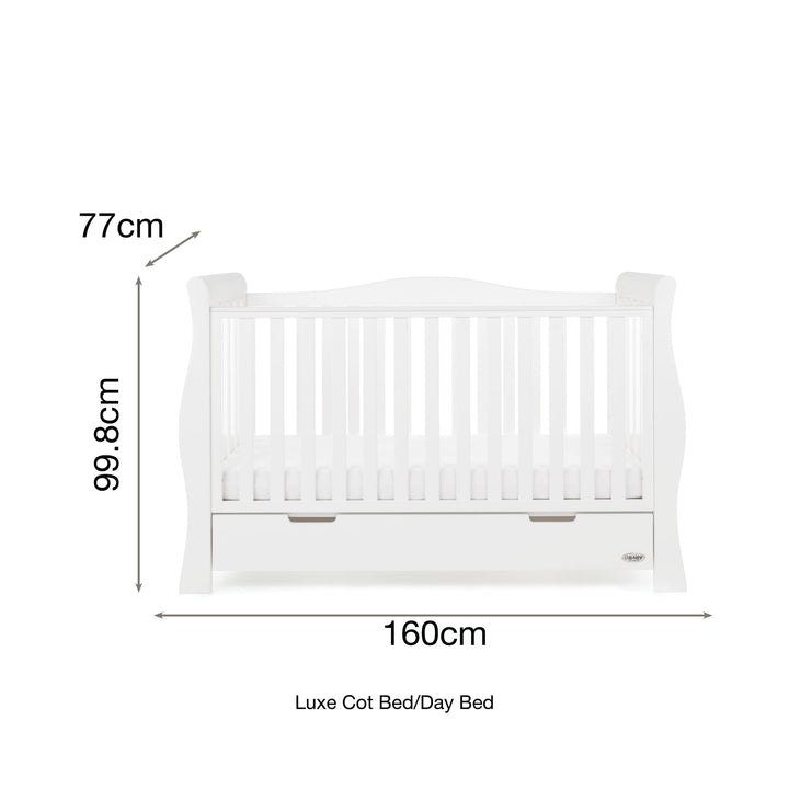 OBABY Cot Beds Obaby Stamford Luxe Cot Bed - White