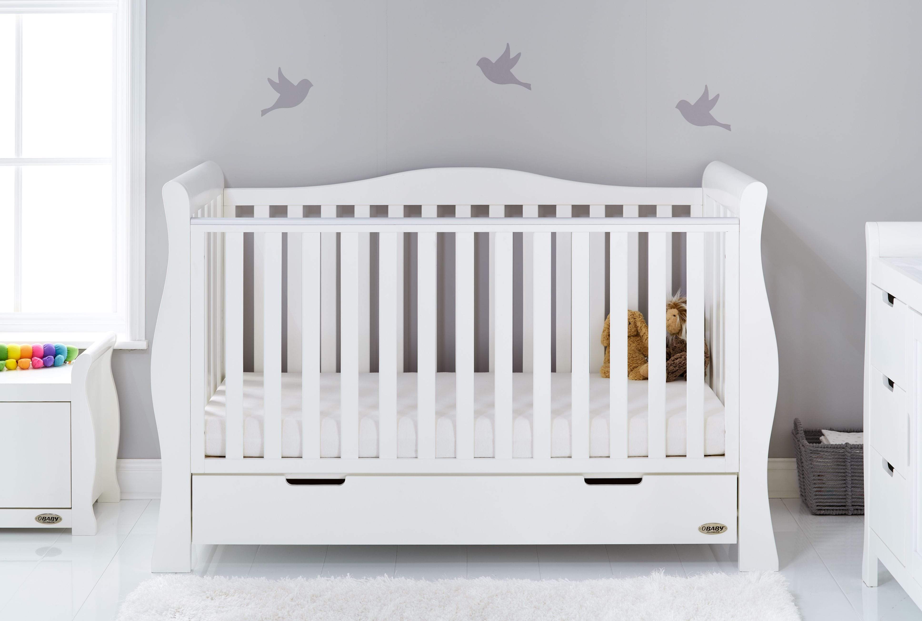 Obaby Stamford Luxe Cot Bed White UK Baby Centre