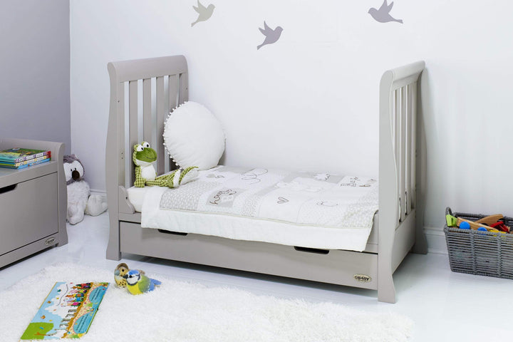 OBABY Cot Beds Obaby Stamford Mini Cot Bed - Warm Grey