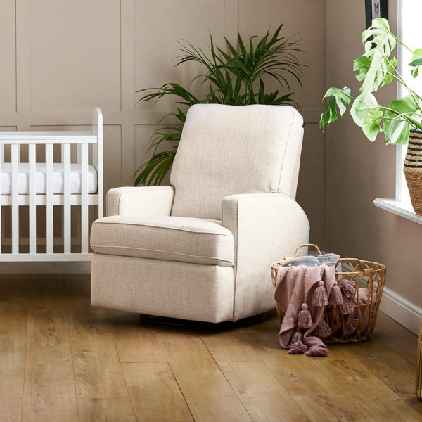 Obaby Glider Chairs Obaby Madison Swivel Glider Recliner Chair - Oatmeal