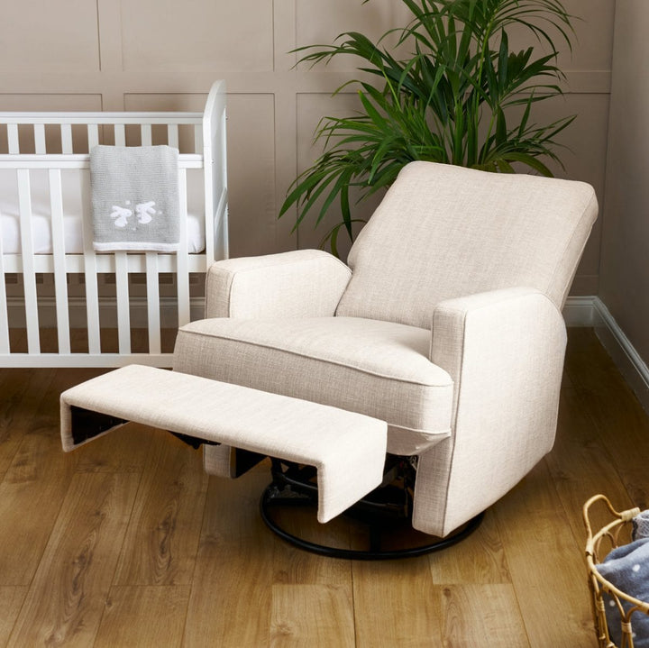 Obaby Glider Chairs Obaby Madison Swivel Glider Recliner Chair - Oatmeal