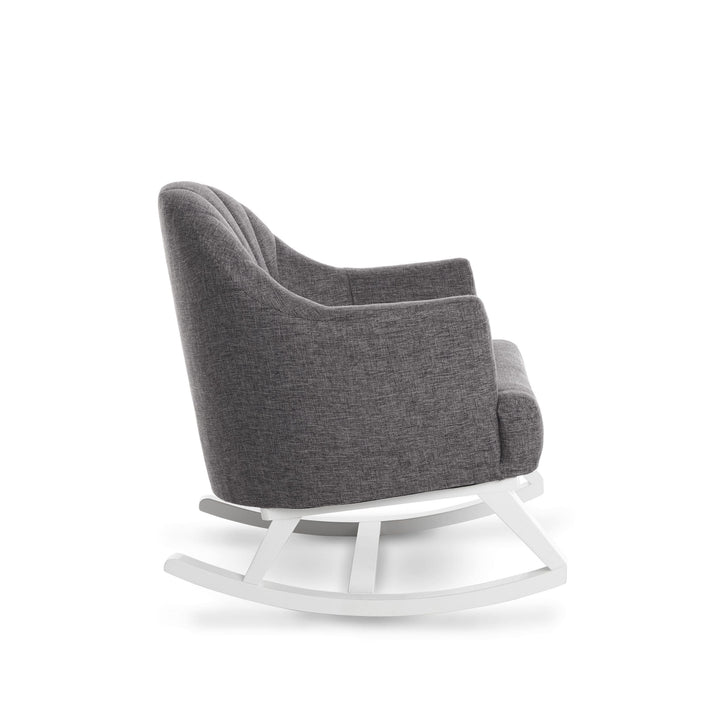 OBABY Glider Chairs Obaby Round Back Rocking Chair - White With Grey Cushion