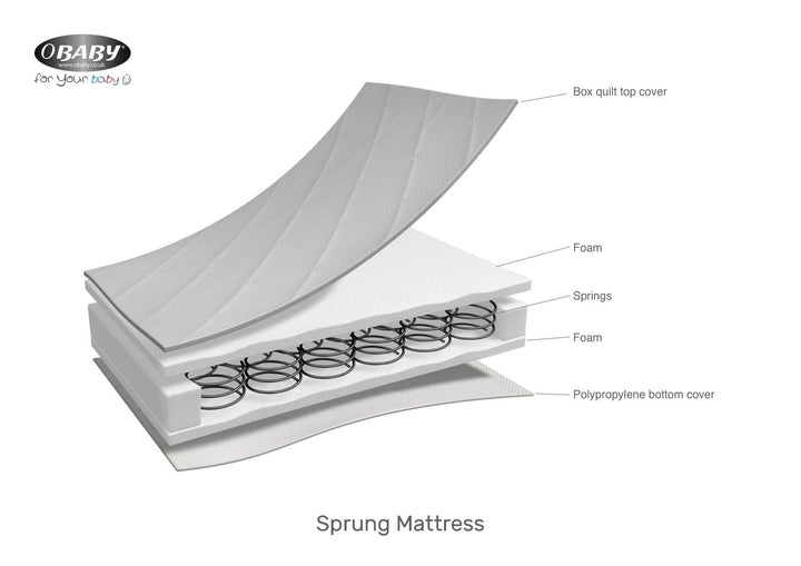 OBABY Mattresses Obaby Sprung Mattress 100 X 50Cm