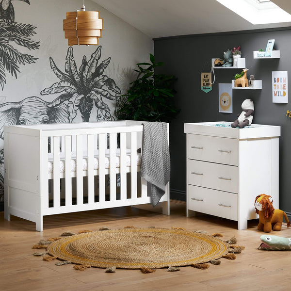 Obaby Nursery Furniture Obaby Nika 2 Piece Room Set - White Wash