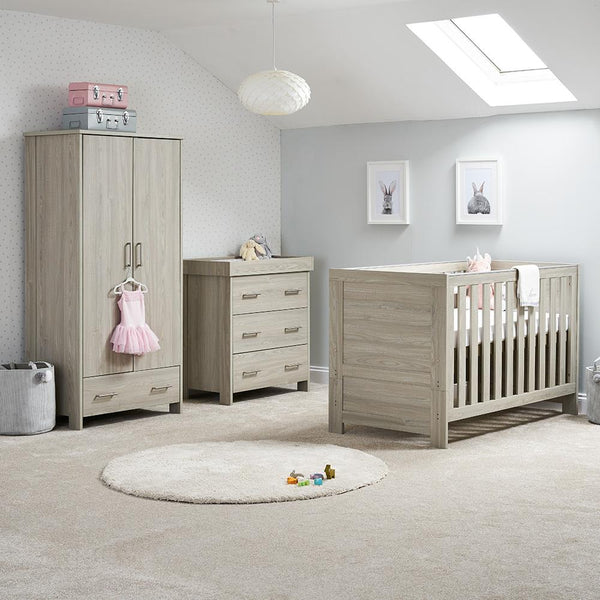 OBABY Nursery Furniture Obaby Nika 3 Piece Room Set - Grey Wash