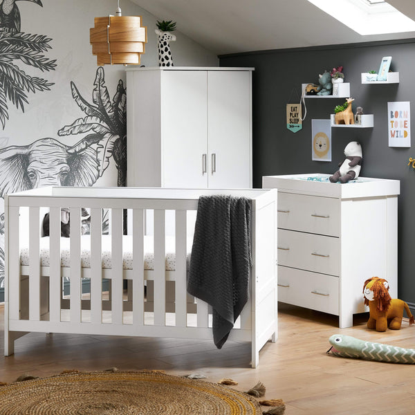 Obaby Nursery Furniture Obaby Nika 3 Piece Room Set - White Wash