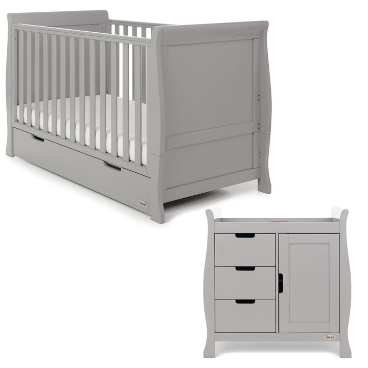 OBABY Nursery Furniture Obaby Stamford Classic 2 Piece Room Set - Warm Grey