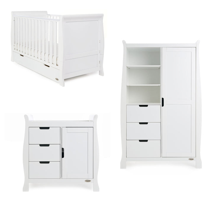 OBABY Nursery Furniture Obaby Stamford Classic 3 Piece Room Set - White