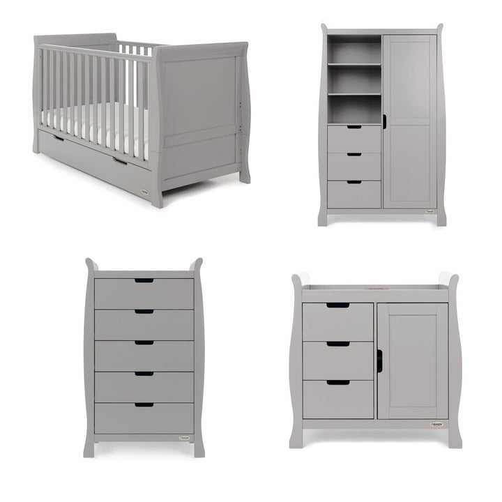 Obaby Nursery Furniture Obaby Stamford Classic 4 Piece Room Set Warm Grey