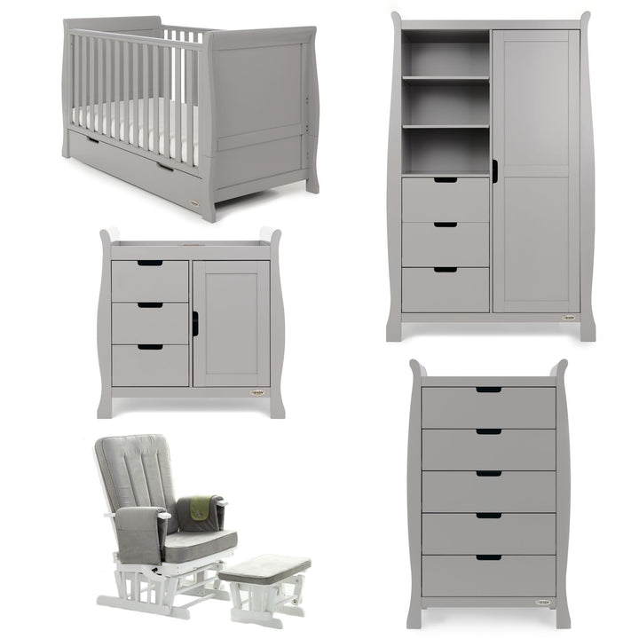 Obaby Nursery Furniture Obaby Stamford Classic 5 Piece Room Set Warm Grey