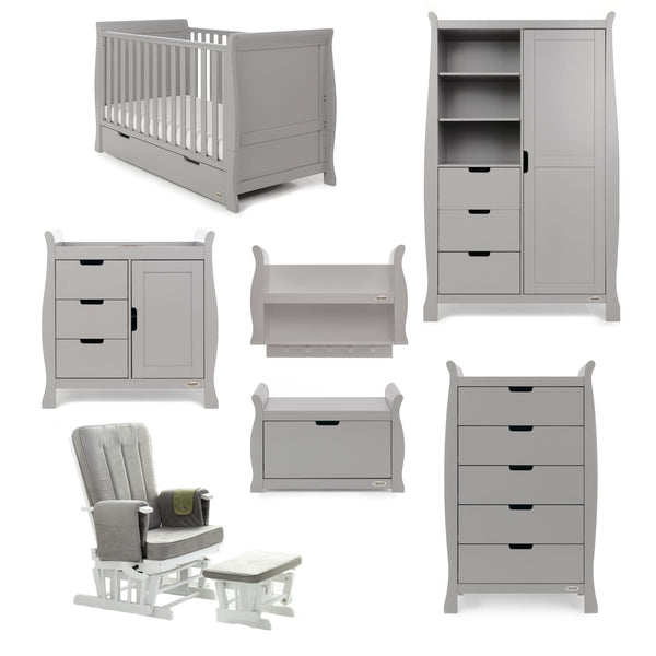 Obaby Nursery Furniture Obaby Stamford Classic 7 Piece Room Set Warm Grey