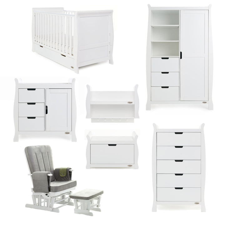 Obaby Nursery Furniture Obaby Stamford Classic 7 Piece Room Set White