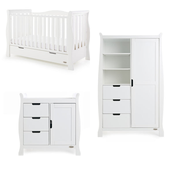 Obaby Nursery Furniture Obaby Stamford Luxe 3 Piece Room Set White