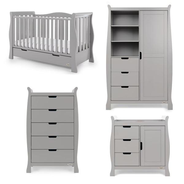 Obaby Nursery Furniture Obaby Stamford Luxe 4 Piece Room Set Warm Grey