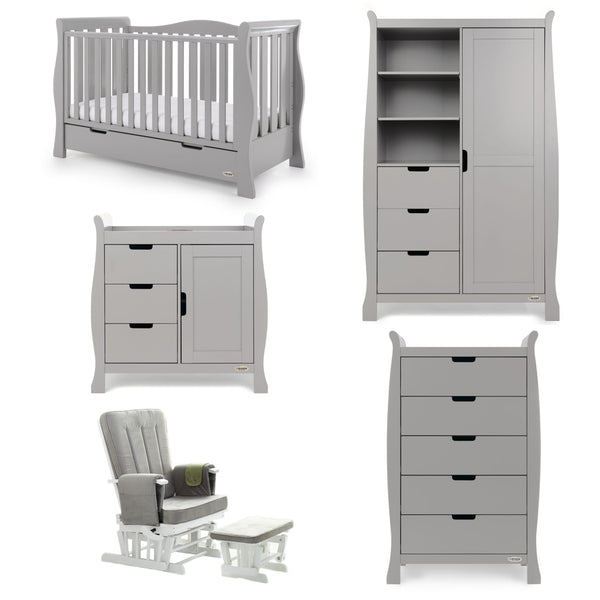 Obaby Nursery Furniture Obaby Stamford Luxe 5 Piece Room Set Warm Grey