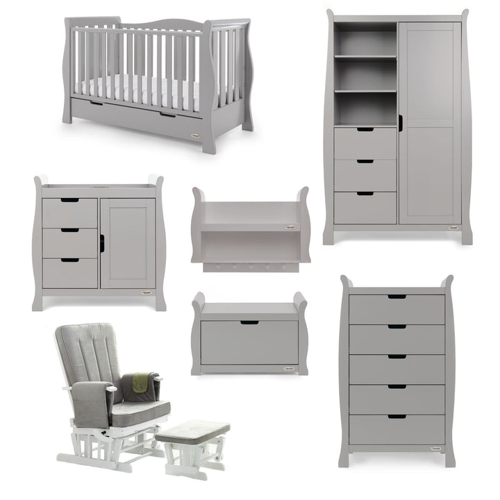 Obaby Nursery Furniture Obaby Stamford Luxe 7 Piece Room Set Warm Grey