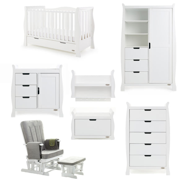 Obaby Nursery Furniture Obaby Stamford Luxe 7 Piece Room Set White