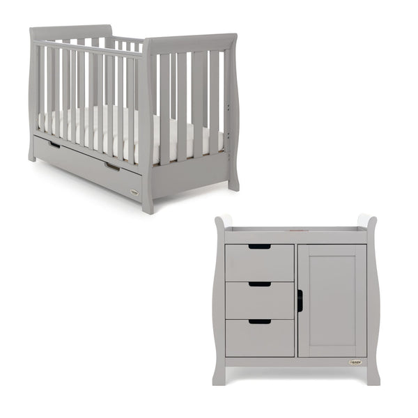OBABY Nursery Furniture Obaby Stamford Mini 2 Piece Room Set - Warm Grey