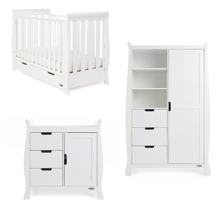 OBABY Nursery Furniture Obaby Stamford Mini 3 Piece Room Set - White