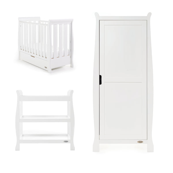 OBABY Nursery Furniture Obaby Stamford Space Saver 3 Piece Room Set - White