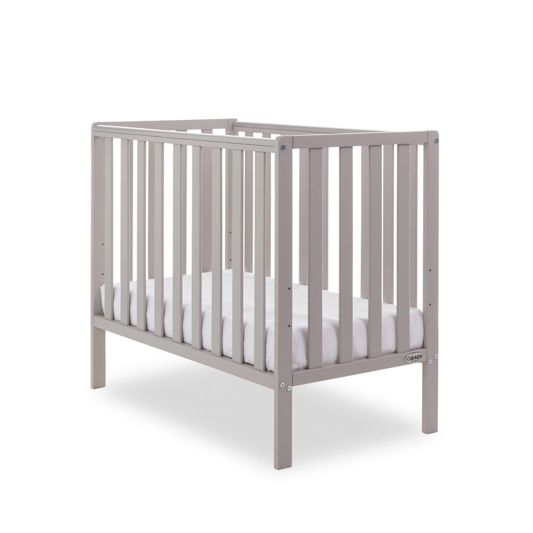 Obaby Bantam Space Saver Cot & Fibre Mattress Warm Grey UK Baby Centre
