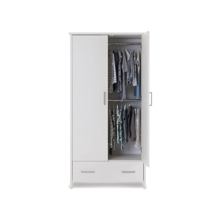 Obaby Wardrobes Obaby Nika Double Wardrobe - White Wash