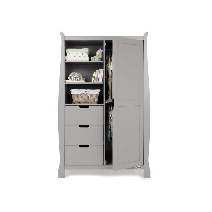 OBABY Wardrobes Obaby Stamford Double Wardrobe - Warm Grey