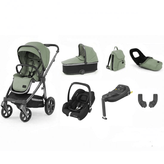 Oyster Prams & Pushchairs Oyster 3 Luxury CabrioFix i-Size Bundle (7pc Set) - Gun Metal / Spearmint