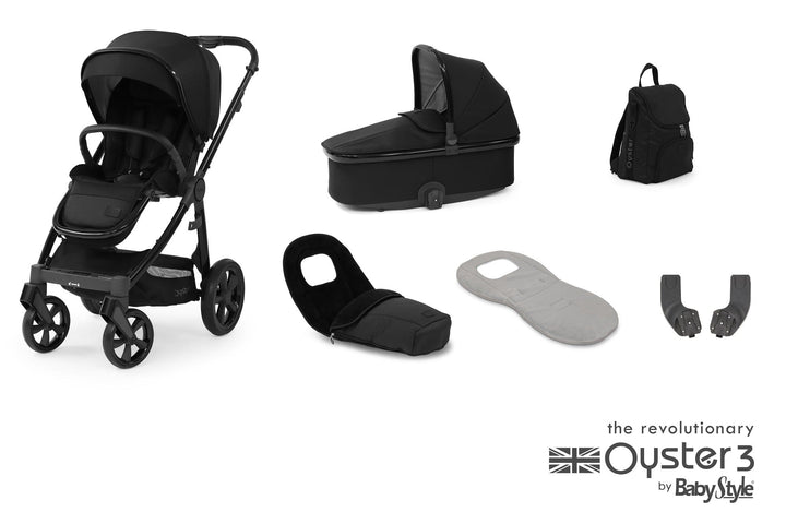 Oyster Prams & Pushchairs Oyster 3 Special Edition Pushchair and Carrycot Bundle - Onyx