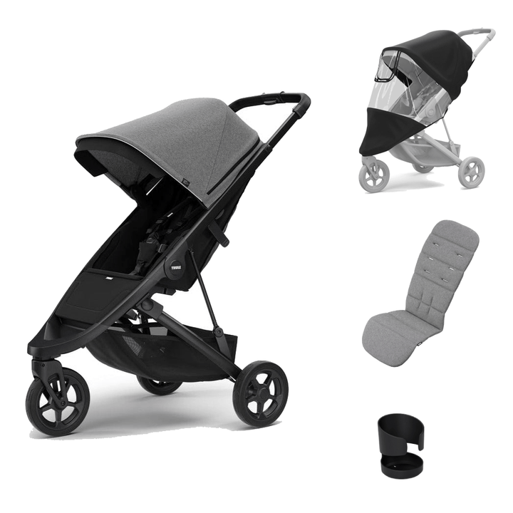 Thule Pushchairs Thule Spring Essential Bundle - Black/Grey Melange