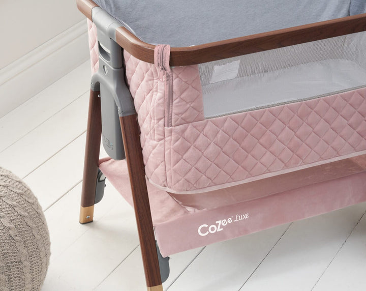 Tutti Bambini Bedside Crib Tutti Bambini CoZee Luxe Bedside Crib - Walnut / Blush