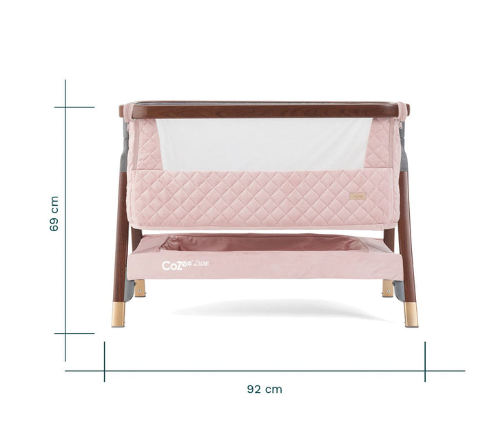 Tutti Bambini Bedside Crib Tutti Bambini CoZee Luxe Bedside Crib - Walnut / Blush