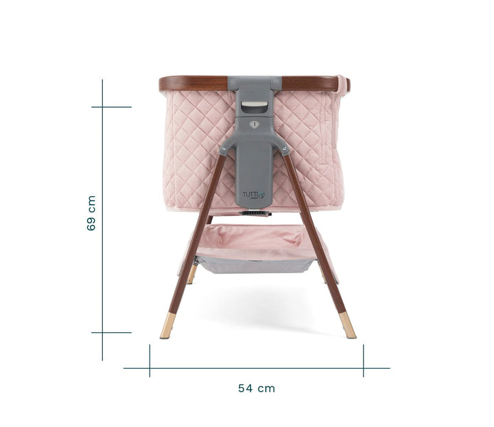 Tutti Bambini Bedside Crib Tutti Bambini CoZee Luxe Bedside Crib - Walnut / Blush