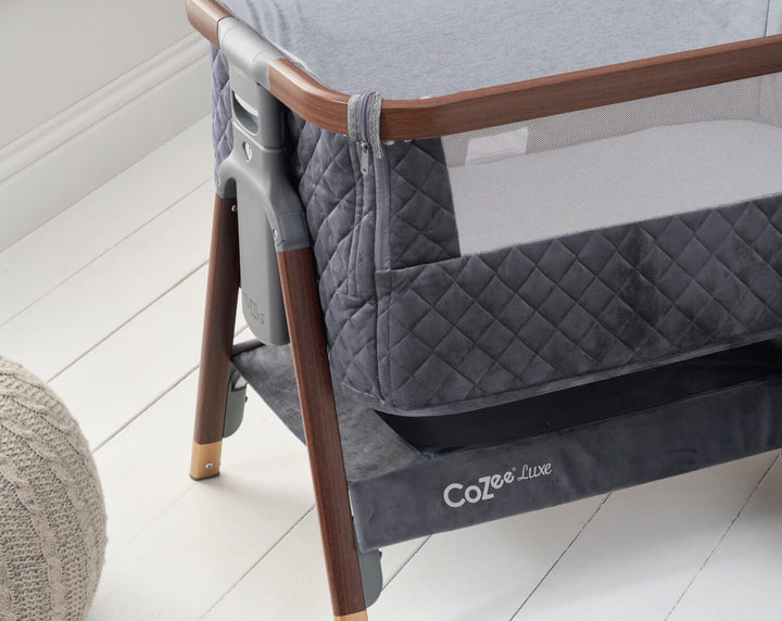 Tutti Bambini Bedside Crib Tutti Bambini CoZee Luxe Bedside Crib - Walnut / Slate