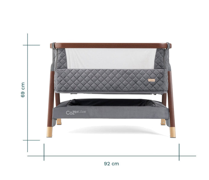 Tutti Bambini Bedside Crib Tutti Bambini CoZee Luxe Bedside Crib - Walnut / Slate