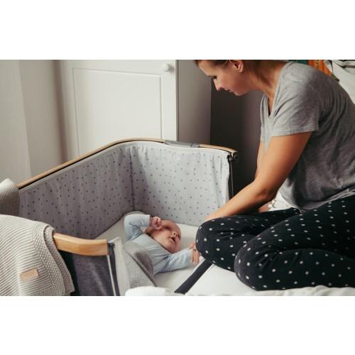 Tutti Bambini Bedside Cribs Tutti Bambini CoZee Bedside Crib - Oak and Charcoal