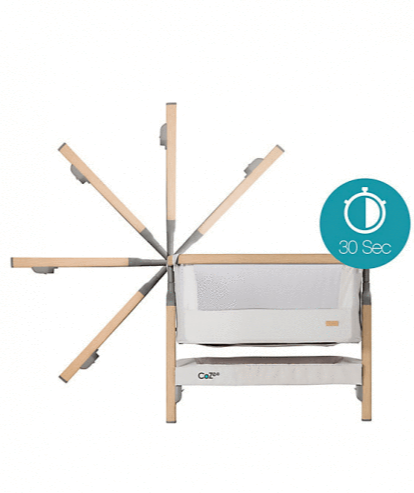 Tutti Bambini Bedside Cribs Tutti Bambini Cozee Bedside Crib-Oak/Sterling Silver