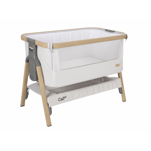 Tutti Bambini Bedside Cribs Tutti Bambini Cozee Bedside Crib-Oak/Sterling Silver