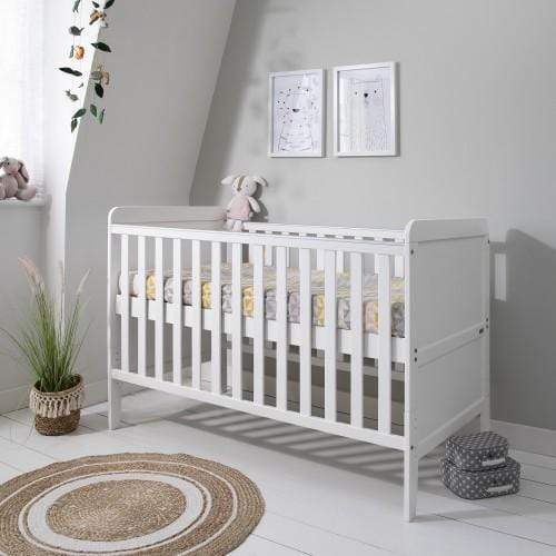 Tutti Bambini Cot Beds Tutti Bambini Rio Cot Bed with Cot Top Changer & Mattress - White