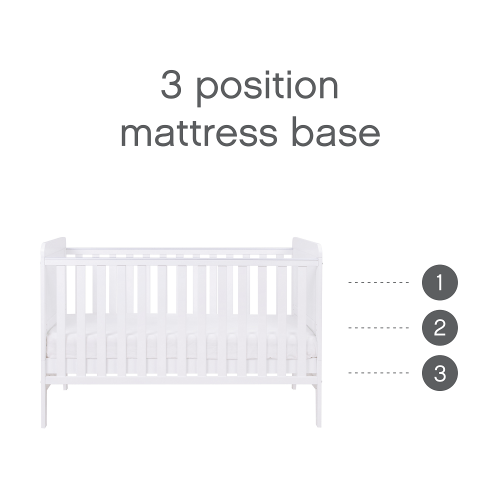 Tutti Bambini Cot Beds Tutti Bambini Rio Cot Bed with Cot Top Changer & Mattress - White