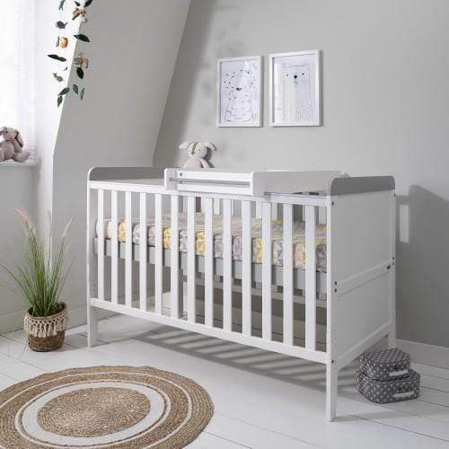 Tutti Bambini Cot Beds Tutti Bambini Rio Cot Bed with Cot Top Changer - White/Dove Grey