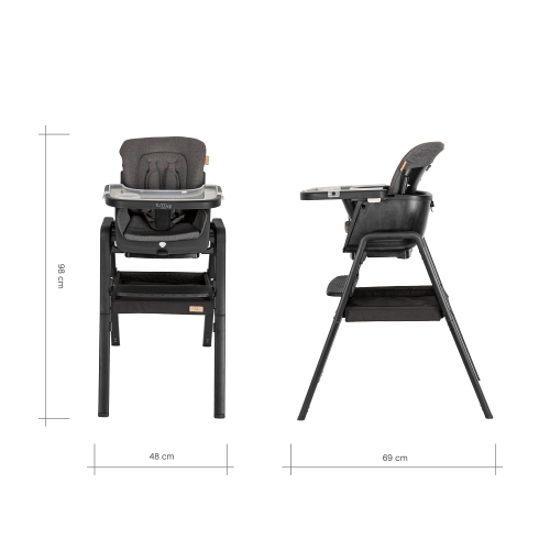 Tutti Bambini highchairs Tutti Bambini Nova Highchair - Black/Black