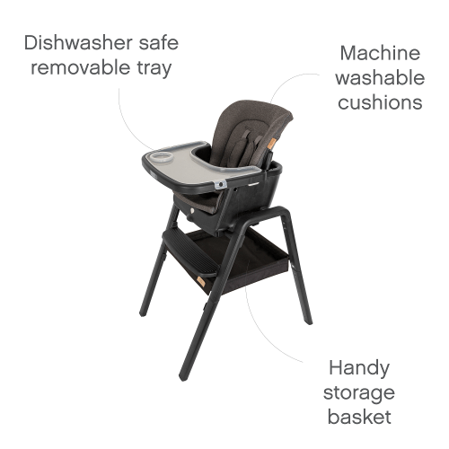 Tutti Bambini highchairs Tutti Bambini Nova Highchair - Black/Black