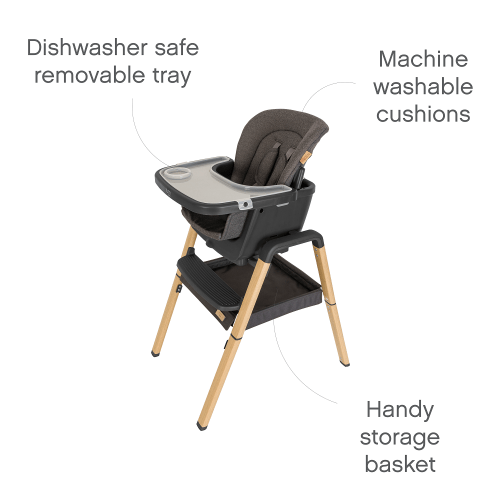 Tutti Bambini highchairs Tutti Bambini Nova Highchair - Grey/Oak