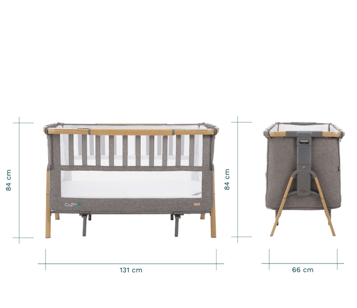 Tutti Bambini Nursery Furniture Tutti Bambini Cozee XL Bedside Crib and Cot - Oak/Charcoal