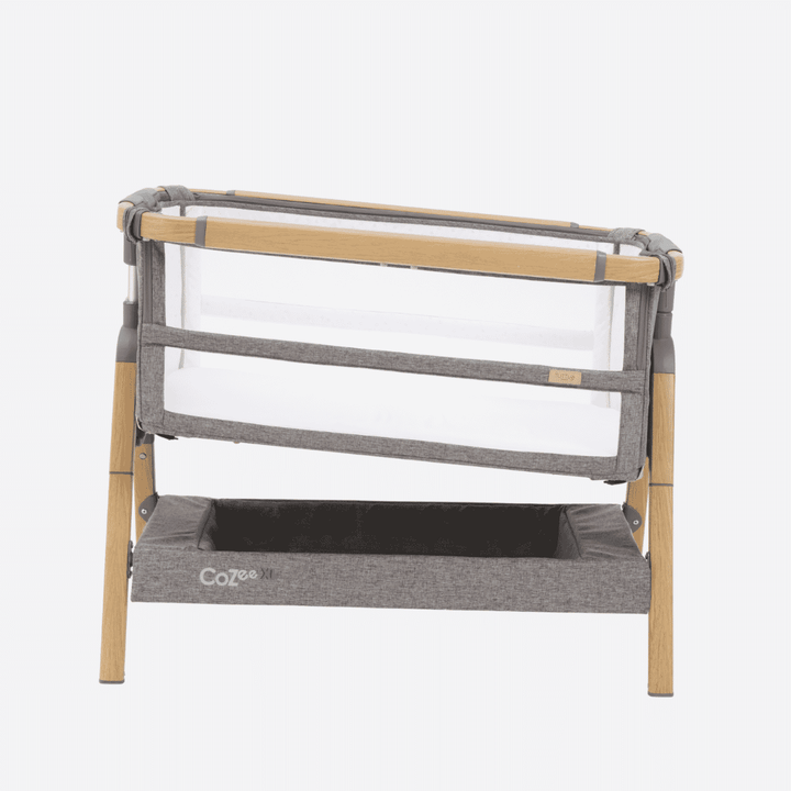 Tutti Bambini Nursery Furniture Tutti Bambini Cozee XL Bedside Crib and Cot - Oak/Charcoal