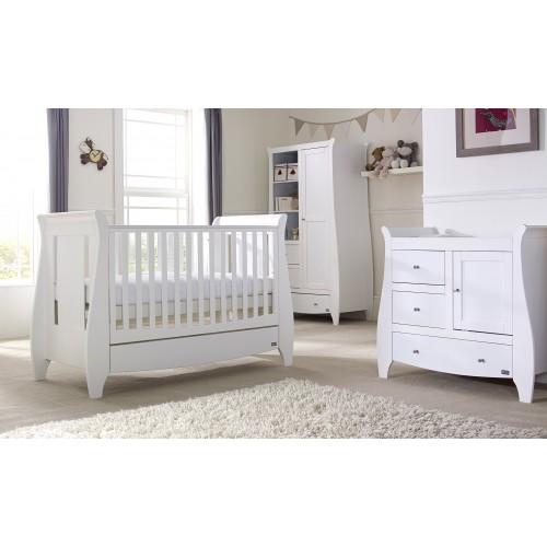 Tutti Bambini Nursery Furniture Tutti Bambini Lucas 3 Piece Room Set - White (Cotbed, Changer, Robe)