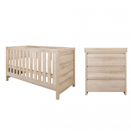 Tutti Bambini Nursery Furniture Tutti Bambini Modena 2 Piece Room Set  (Cot Bed & Changer) Oak