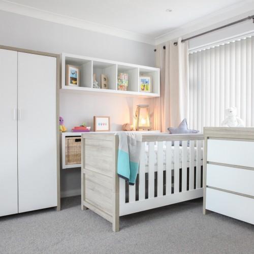 Tutti Bambini Nursery Furniture Tutti Bambini Modena 3 Piece Room Set (Cot Bed, Changer, Wardrobe) White/Oak